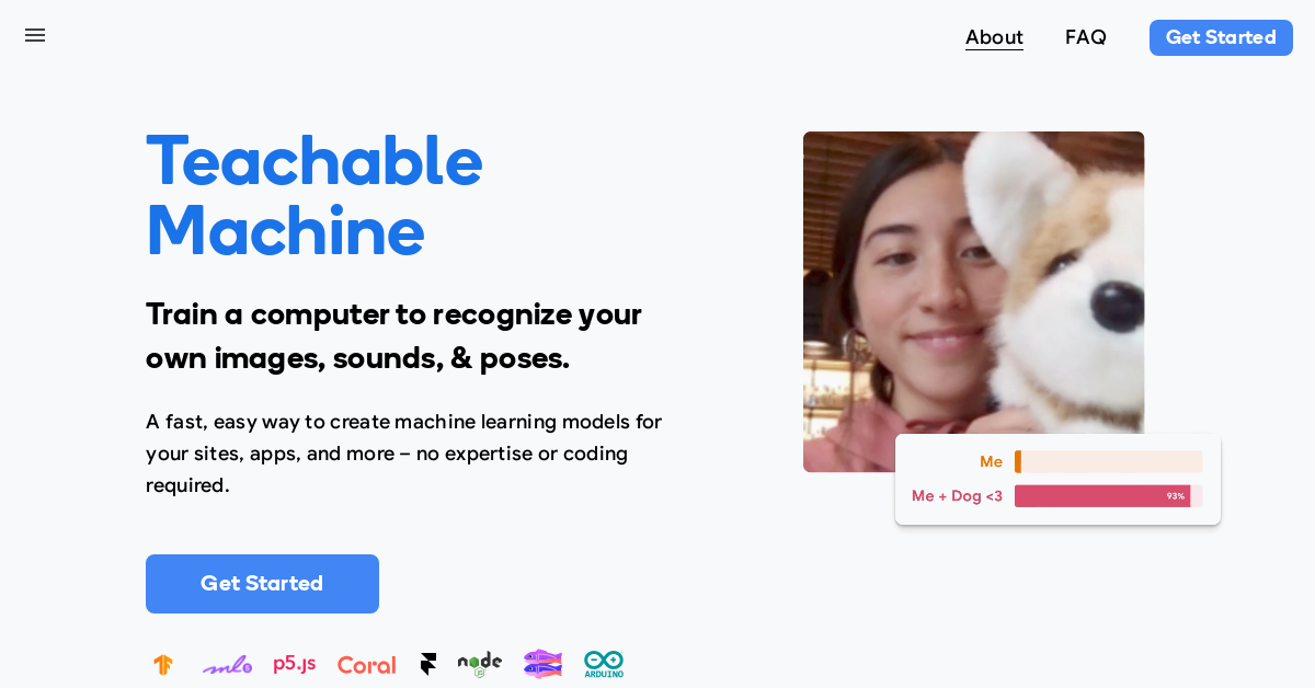 Teachable Machine - AI Developer tool